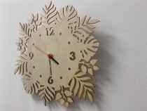 Drewniany zegar Liście 81168 Naklejkomania - zdjecie 2 - miniatura