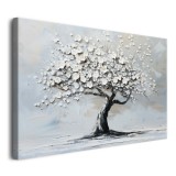 Obraz Malowane czarne drzewo i białe kwiaty 73017 Naklejkomania - zdjecie 3 - miniatura