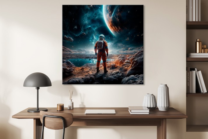Obraz w klimacie science fiction Astronauta na planecie 73029 - zdjęcie 6