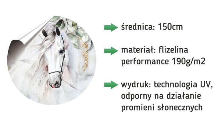 Okrągła fototapeta Białe gałązki na beżowym tle 90041 01 - zdjęcie 3