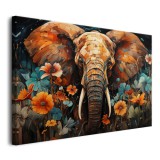 Kolorowy obraz Abstrakcyjny słoń z kwiatami 73025 Naklejkomania - zdjecie 6 - miniatura