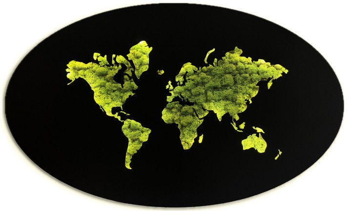 Obraz podświetlany na ścianę lampka Mapa świata - mech 69109