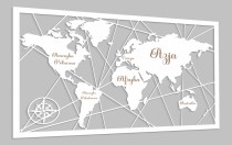 Obraz ażurowy Mapa świata z nazwami kontynentów 66807 Naklejkomania - zdjecie 1 - miniatura