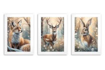 Plakaty dla dzieci Leśne zwierzątka w śniegu kd087 Naklejkomania - zdjecie 5 - miniatura