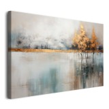 Obraz Abstrakcyjny pejzaż - drzewa nad jeziorem 64629 Naklejkomania - zdjecie 3 - miniatura