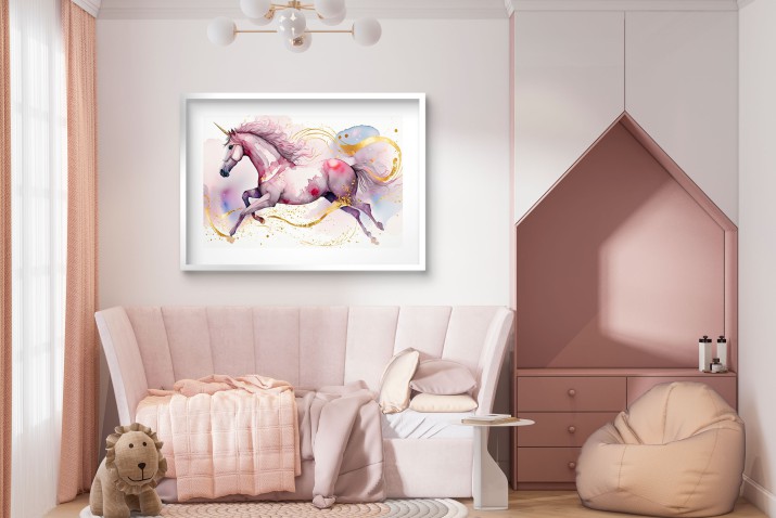 Kolorowy plakat dla dzieci Malowany jednorożec 24352 - zdjęcie 6