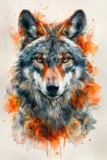 Obraz Majestatyczny wilk w akwareli 73043 Naklejkomania - zdjecie 7 - miniatura