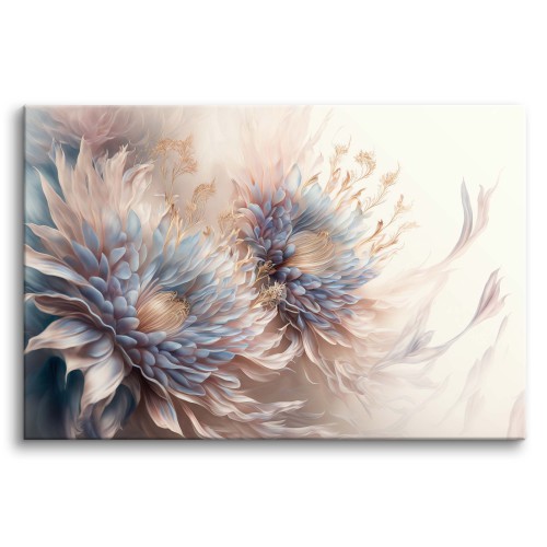 Nowoczesny obraz Pastelowe, płynące kwiaty 64622 Naklejkomania - zdjecie 1