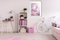 Pastelowy plakat w różu Galopujący koń 24357 Naklejkomania - zdjecie 3 - miniatura