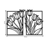 Dwuczęściowy obraz ażurowy Asymetryczna kompozycja z tulipanów 51023 Naklejkomania - zdjecie 6 - miniatura