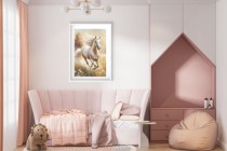 Plakat Malowany, galopujący koń 24356 Naklejkomania - zdjecie 2 - miniatura