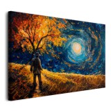 Obraz w stylu impresjonistycznym Człowiek i drzewo - widok na słońce 73083 Naklejkomania - zdjecie 6 - miniatura