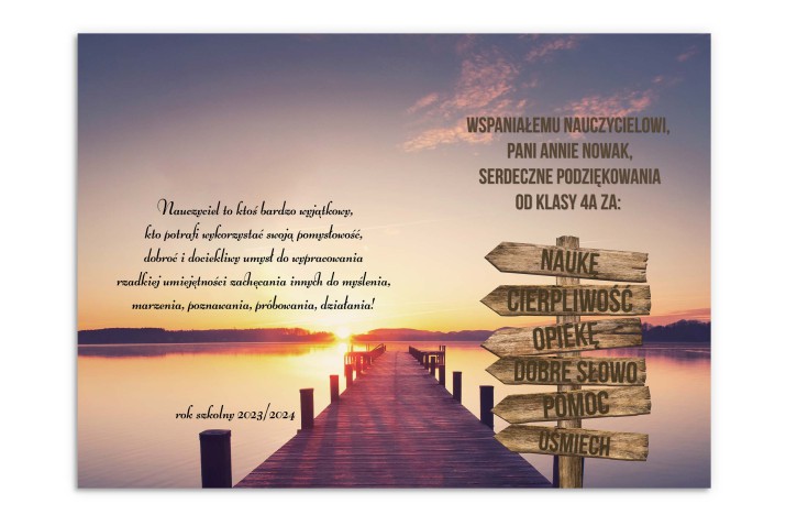 Prezent dla nauczyciela na koniec roku - personalizowany plakat, podziękowania ze wzruszającą sentencją 23220 - zdjęcie 4