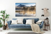 Obraz ze zdjęcia Poranny krajobraz - góry przy jeziorze 64613 Naklejkomania - zdjecie 2 - miniatura