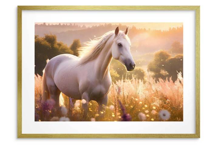 Ozdobny plakat boho Koń na polu 24353 - zdjęcie 6