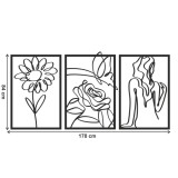 Tryptyk ażurowy Kształty - kwiaty, motyl i kobieta 51019 Naklejkomania - zdjecie 2 - miniatura