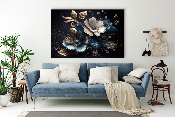 Obraz Kwiaty w stylu glamour 64623 - zdjęcie 9