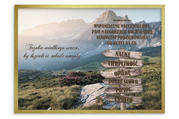 Plakat dla nauczyciela na zakończenie roku - personalizowany, ze wzruszającym cytatem 23222 - zdjęcie 2