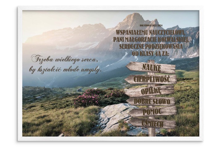 Plakat dla nauczyciela na zakończenie roku - personalizowany, ze wzruszającym cytatem 23222 - zdjęcie 3