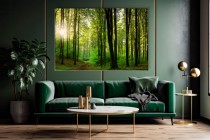 Obraz Słońce w lesie - relaksująca zieleń 64617 Naklejkomania - zdjecie 8 - miniatura