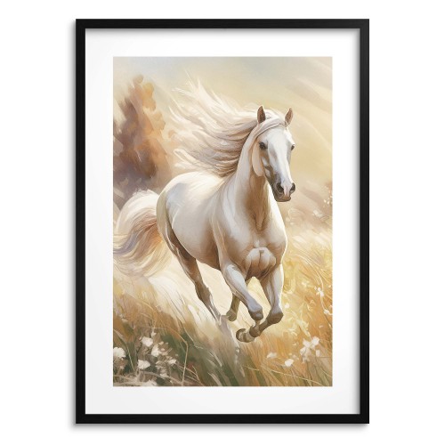 Plakat Malowany, galopujący koń 24356 Naklejkomania - zdjecie 1