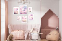 Różowe plakaty dla dziewczynki Życie to magia - koń i kwiaty kd089 Naklejkomania - zdjecie 4 - miniatura