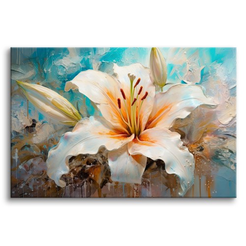 Kolorowy obraz Namalowana lilia 64639 Naklejkomania - zdjecie 1