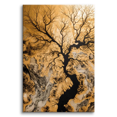 Obraz Drzewo - płynne złoto 64638 Naklejkomania - zdjecie 1