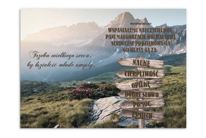 Plakat dla nauczyciela na zakończenie roku - personalizowany, ze wzruszającym cytatem 23222 - zdjęcie 4