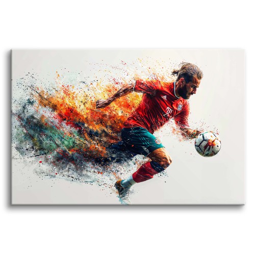 Piłkarz - nowoczesny, dynamiczny obraz dekoracyjny 73057 Naklejkomania - zdjecie 1