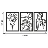 Tryptyk ażurowy Kształty - kwiaty, motyl i kobieta 51019 Naklejkomania - zdjecie 3 - miniatura