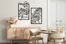 Obraz ażurowy, dyptyk Róże i motyl w abstrakcyjnym stylu 51020 Naklejkomania - zdjecie 2 - miniatura