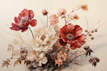 Fototapeta Bukiet polnych kwiatów w ciepłych tonach 75054 Naklejkomania - zdjecie 2 - miniatura