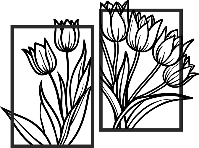 Dwuczęściowy obraz ażurowy Tulipany 51021