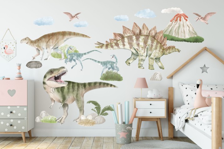 Naklejki na ścianę dla dzieci Dinozaury i wulkan 52000 - zdjęcie 5