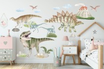 Naklejki na ścianę dla dzieci Dinozaury i wulkan 52000 Naklejkomania - zdjecie 6 - miniatura
