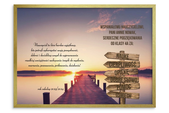 Prezent dla nauczyciela na koniec roku - personalizowany plakat, podziękowania ze wzruszającą sentencją 23220 - zdjęcie 2