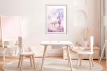 Bajkowy, dziecięcy plakat Koń, motyle i pastelowe chmurki 24354 Naklejkomania - zdjecie 2 - miniatura