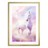 Bajkowy, dziecięcy plakat Koń, motyle i pastelowe chmurki 24354 Naklejkomania - zdjecie 5 - miniatura