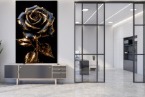 Szykowny obraz Granatowa róża w złocie 73039 Naklejkomania - zdjecie 6 - miniatura