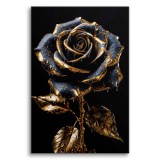 Szykowny obraz Granatowa róża w złocie 73039 Naklejkomania - zdjecie 1 - miniatura