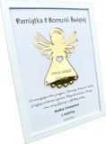 Pamiątka Pierwszej Komunii Świętej ramka ze złotym aniołkiem 61699 Naklejkomania - zdjecie 2 - miniatura