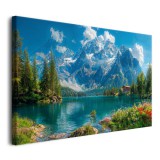 Obraz Górskie jezioro wiosną - jasny, kolorowy krajobraz 73040 Naklejkomania - zdjecie 6 - miniatura