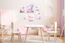 Różowe plakaty dla dziewczynki Życie to magia - koń i kwiaty kd089 Naklejkomania - zdjecie 3 - miniatura