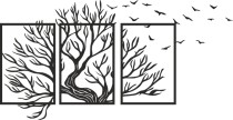 Tryptyk ażurowy Drzewo i ptaki 51024 Naklejkomania - zdjecie 1 - miniatura