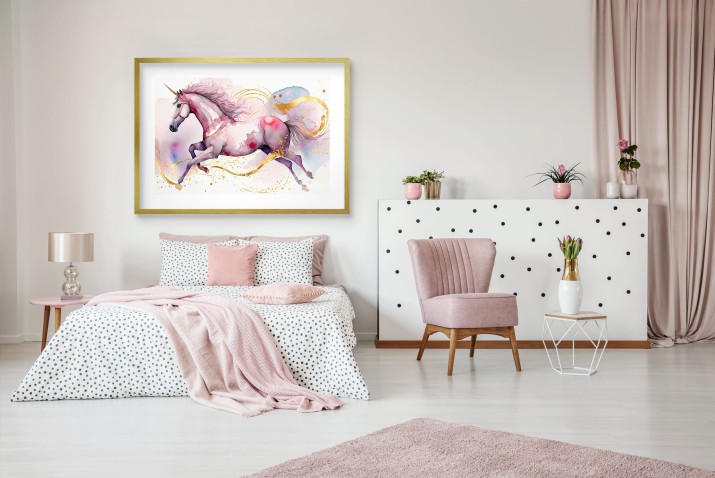 Kolorowy plakat dla dzieci Malowany jednorożec 24352 - zdjęcie 4
