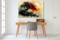 Klimatyczny obraz Samotne drzewo z księżycem 73063 Naklejkomania - zdjecie 2 - miniatura