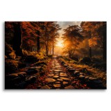 Jesienny obraz Kamienna dróżka w lesie 73045 Naklejkomania - zdjecie 1 - miniatura