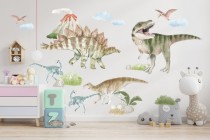 Naklejki na ścianę dla dzieci Dinozaury i wulkan 52000 Naklejkomania - zdjecie 2 - miniatura