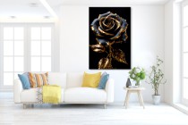 Szykowny obraz Granatowa róża w złocie 73039 Naklejkomania - zdjecie 2 - miniatura